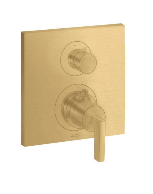 AXOR-HG-AXOR-Citterio-Thermostat-Unterputz-mit-Absperrventil-und-Hebelgriff-Brushed-Gold-Optic-39700250 gallery number 1